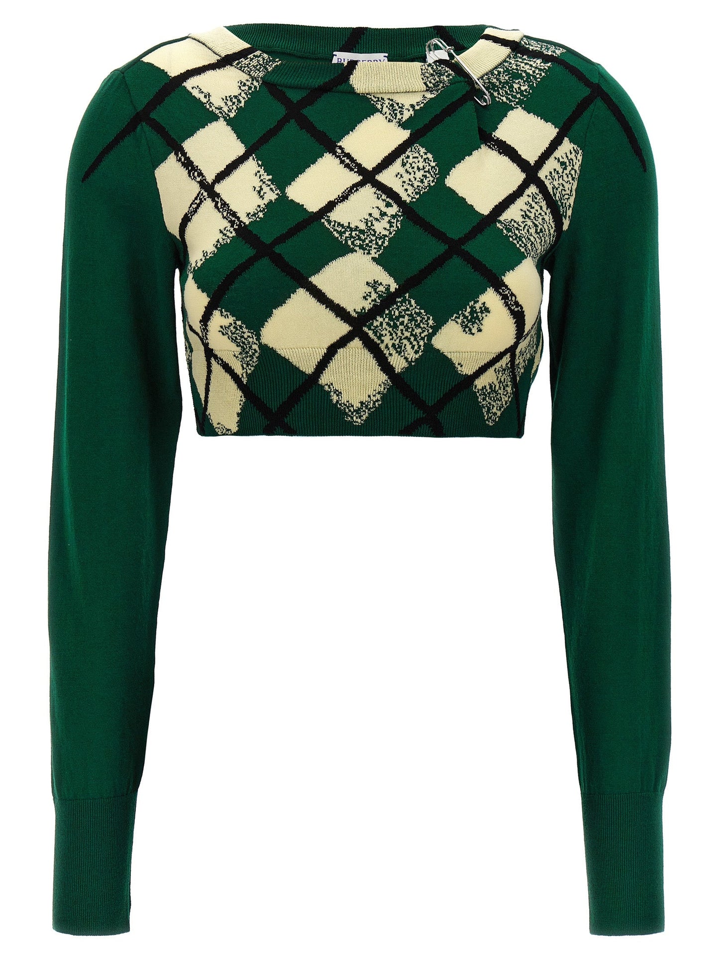 Burberry Women Argyle Pattern Sweater