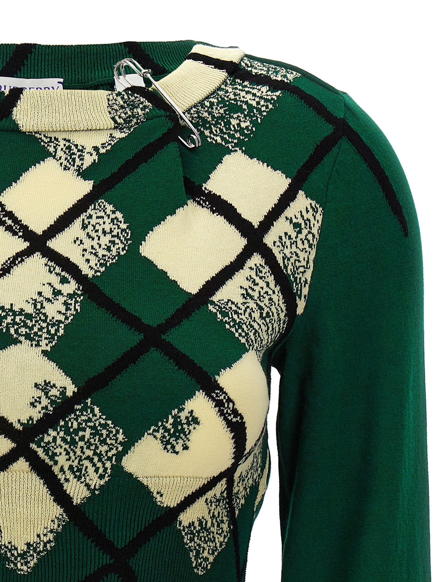 Burberry Women Argyle Pattern Sweater