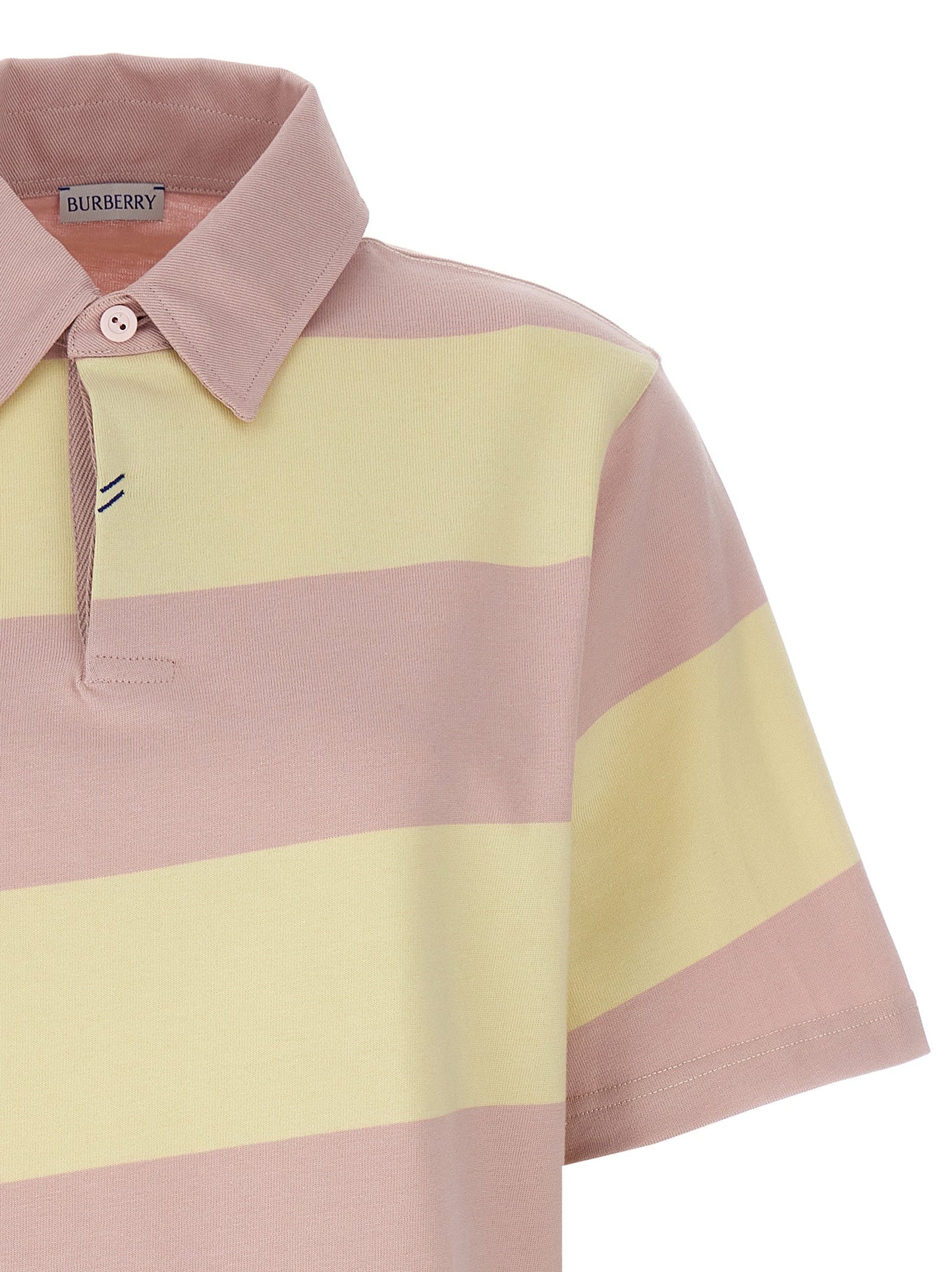 Burberry Women Logo Striped Polo Shirt