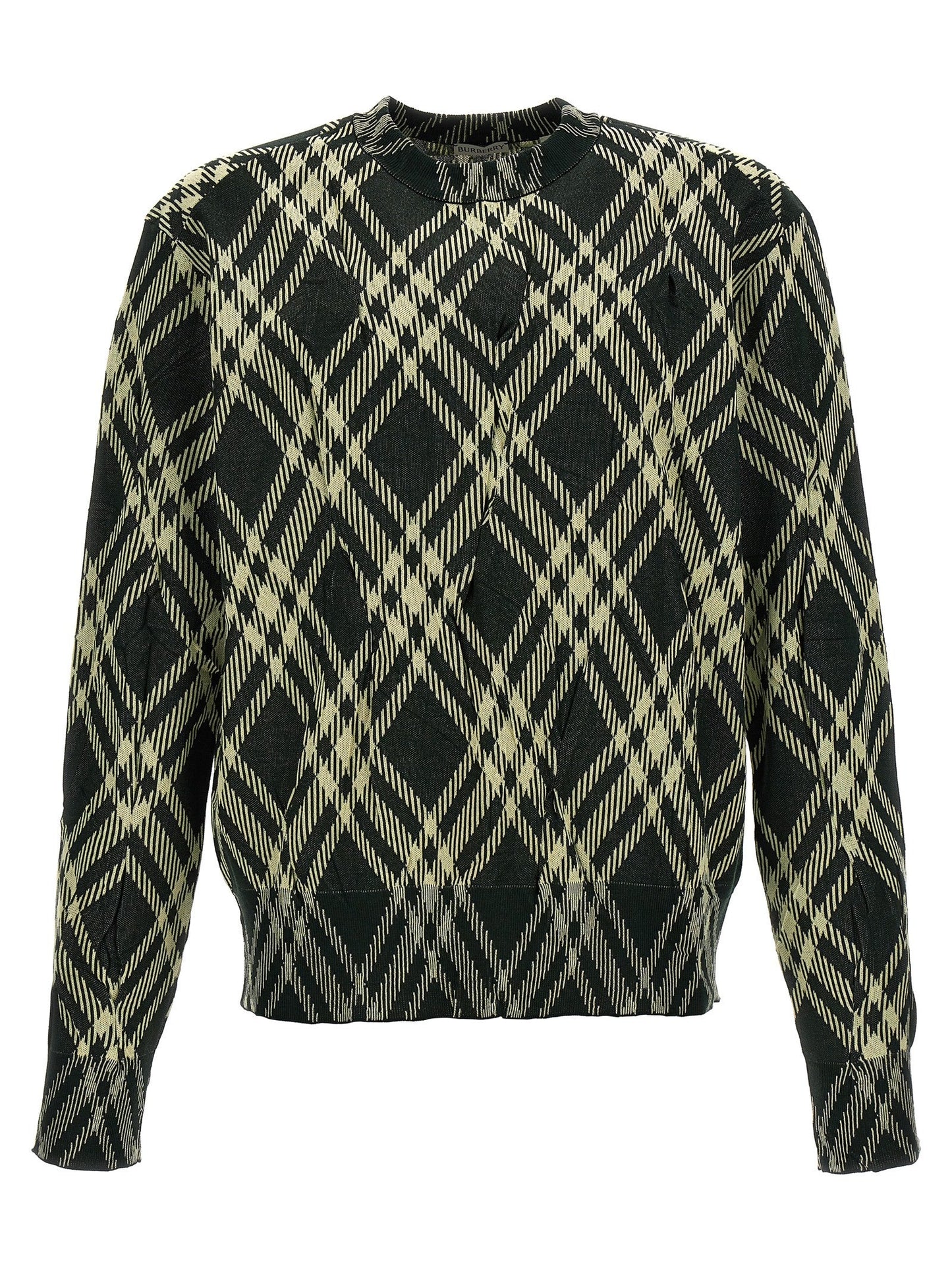 Burberry Men Check Crinkled Sweater