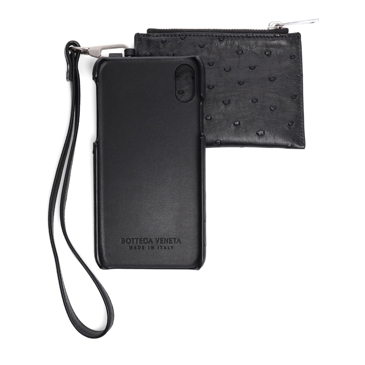 Bottega Veneta Leather iPhone Case and Wallet Wristlet Black