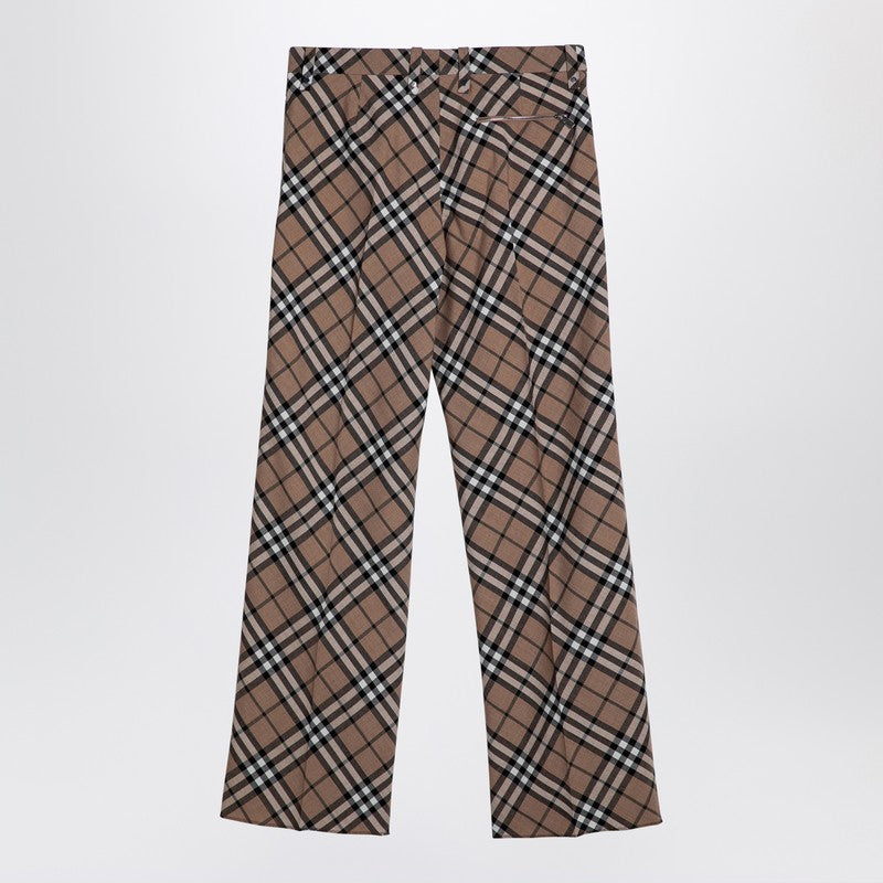 Burberry Check Trousers In Wool Blend Men
