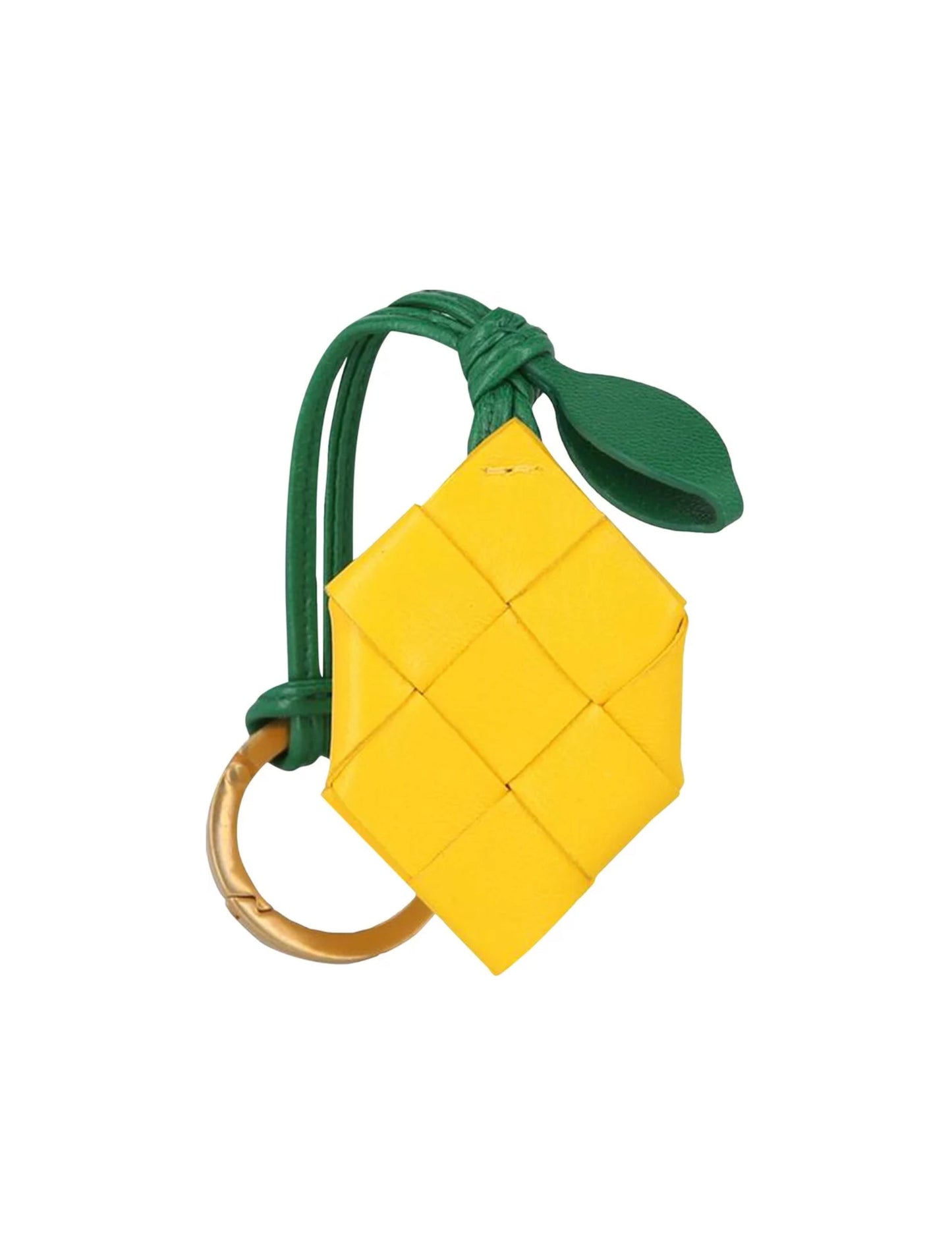 Bottega Veneta Lemon Leather Keyring Yellow