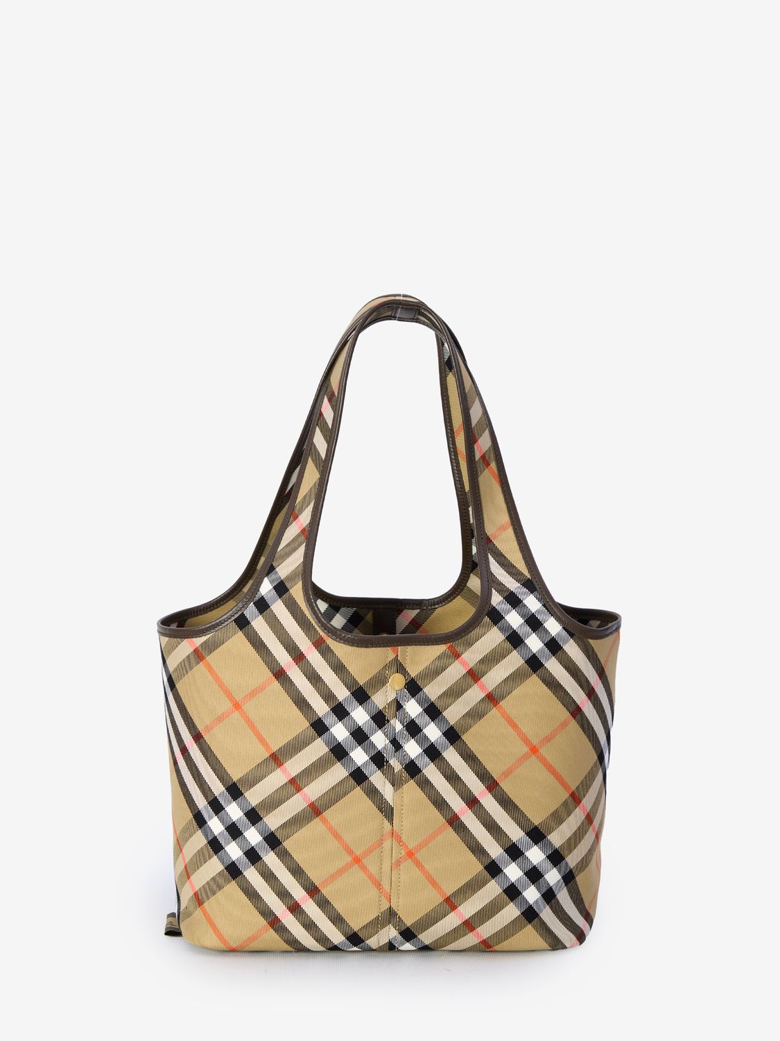 BURBERRY Small Check Shopping Handbag