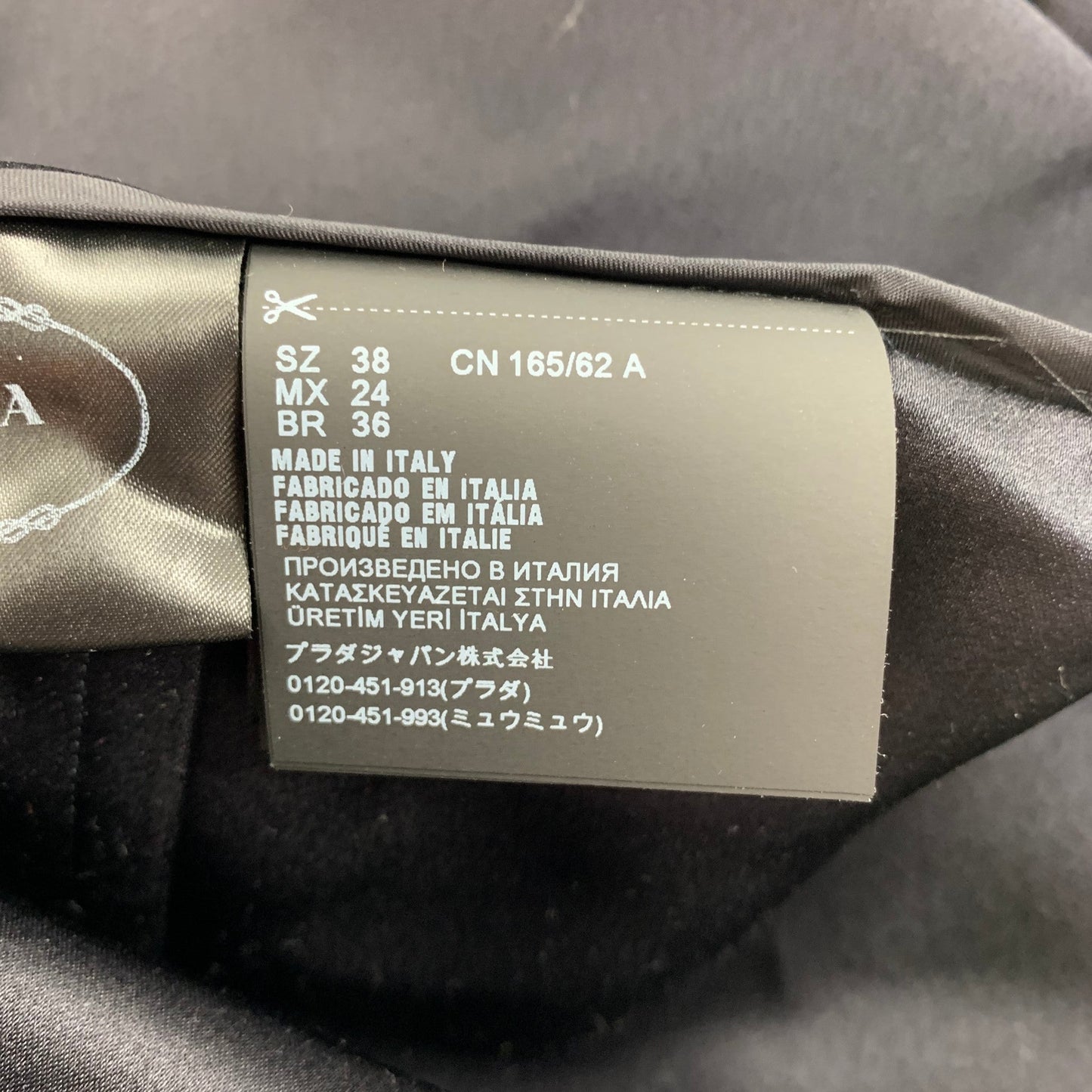 PRADA Size 2 Navy Double Satin Silk Mini Skirt