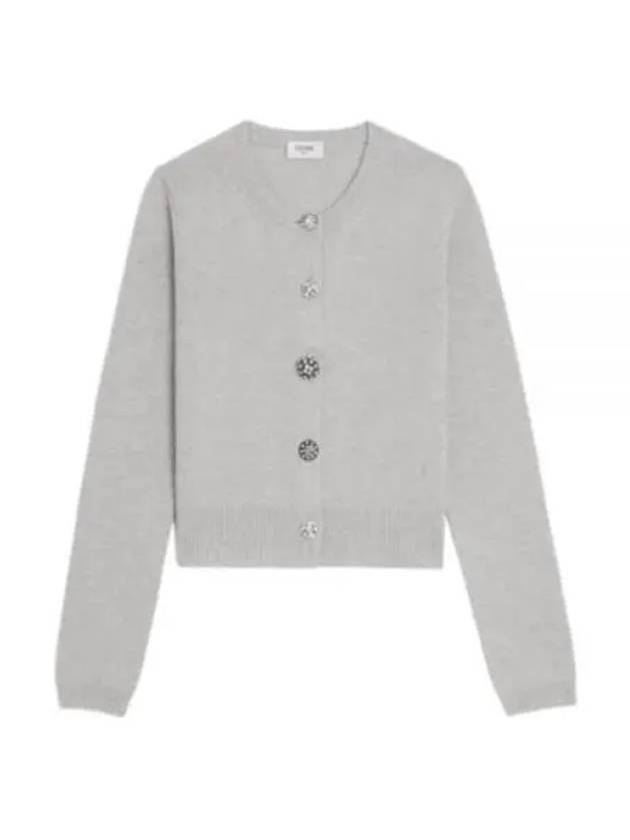 CELINE Triomphe Cashmere Cardigan Grey