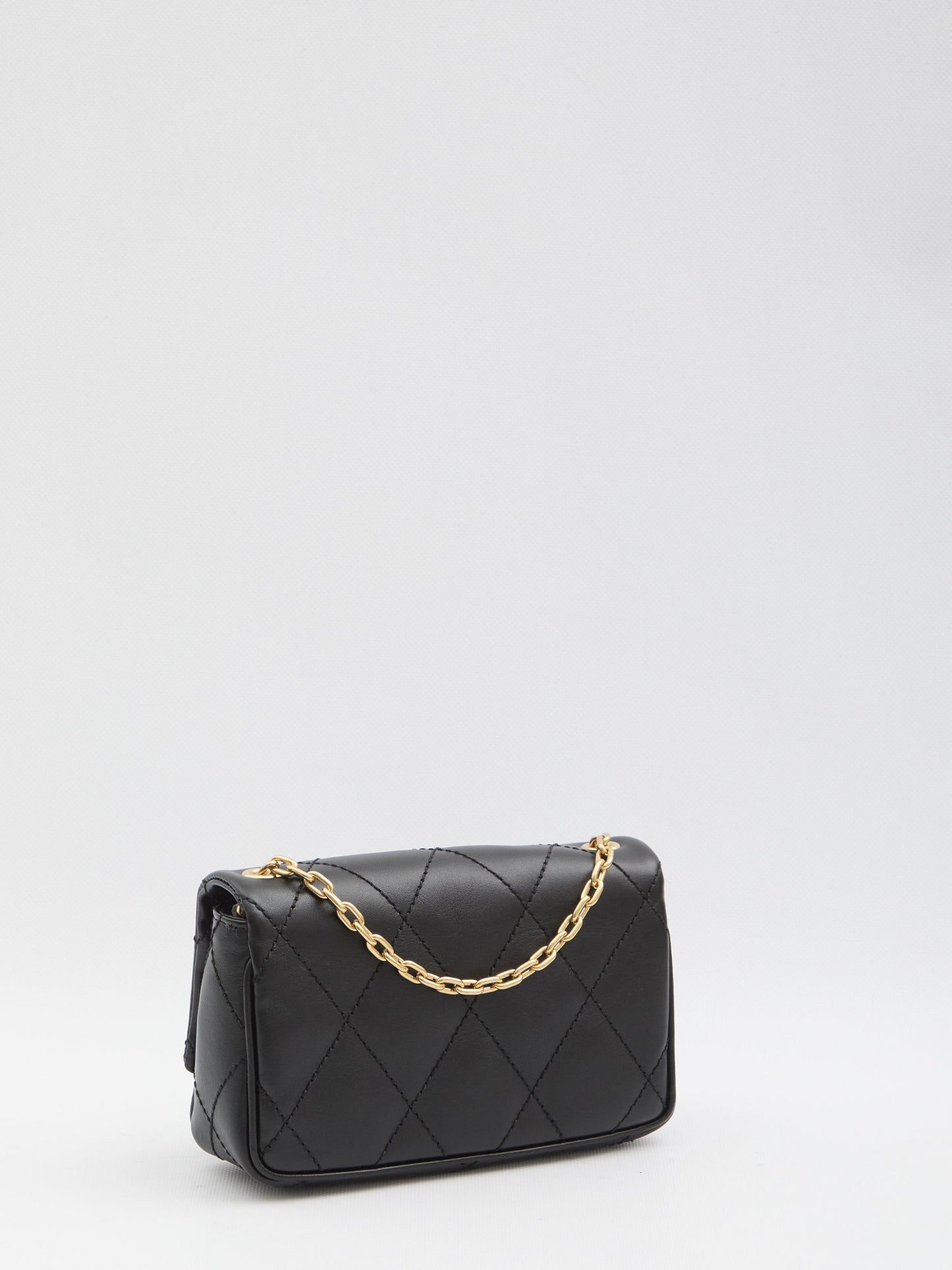 BURBERRY Mini Quilted Calfskin Leather Clutch with Chain Strap - 19 x 13 x 5.5 cm