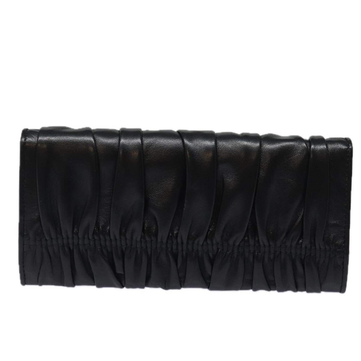 PRADA Long Wallet Leather Black 81143