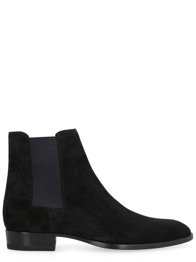 Saint Laurent Suede Classic Wyatt Chelsea Boots Black
