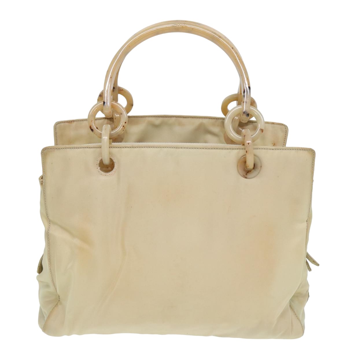 PRADA Hand Bag Nylon Beige 81812