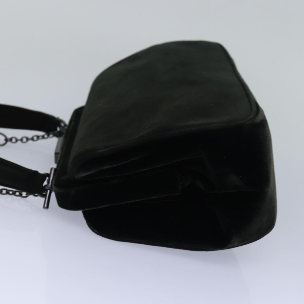 PRADA Hand Bag Suede 2way Green 81829
