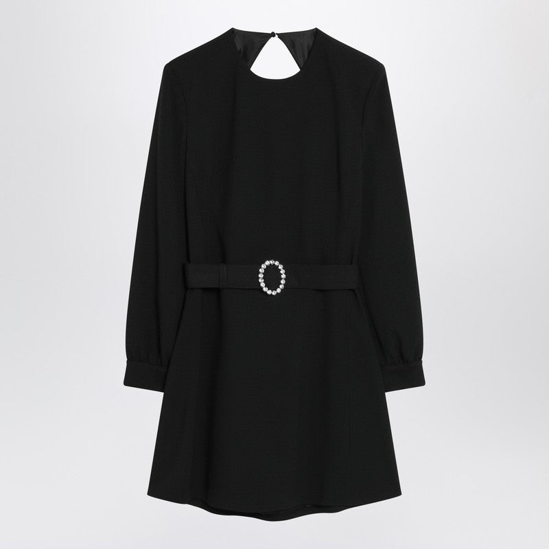Saint Laurent Black Mini Dress With Belt Women