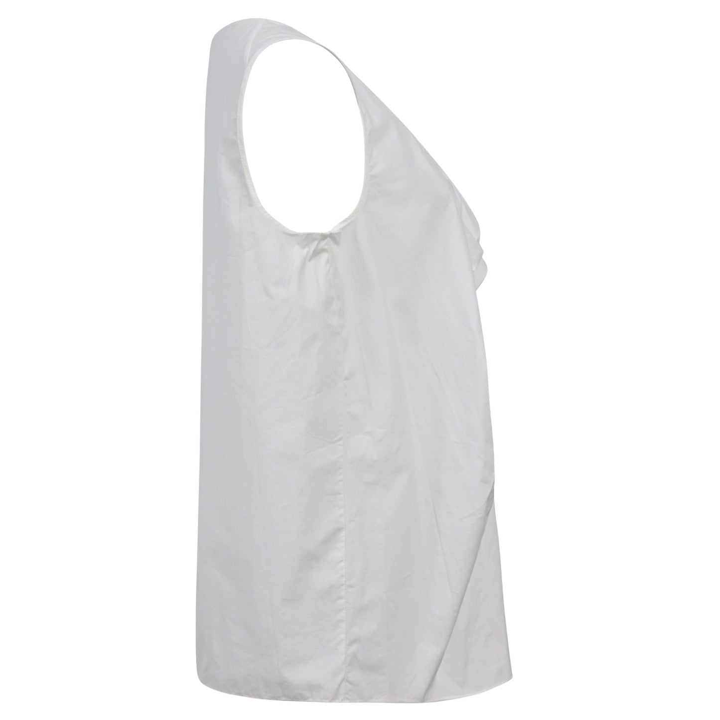 Chloe Sleeveless Ruffled Top in White Cotton