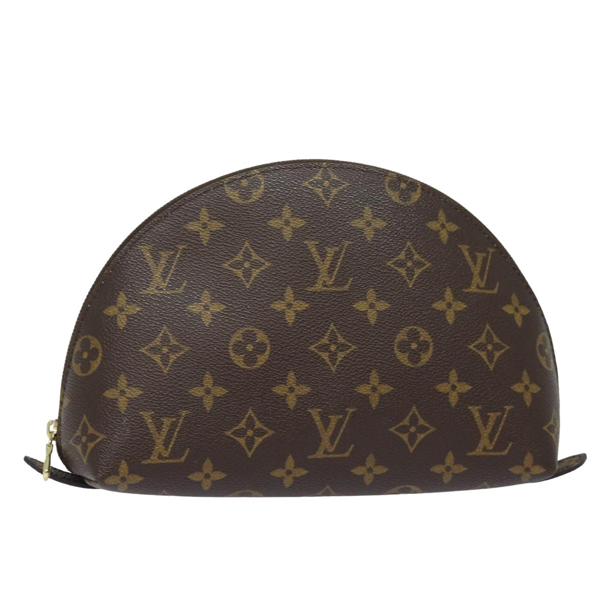 LOUIS VUITTON Monogram Trousse Demi Ronde Cosmetic Pouch M47520 LV 82207