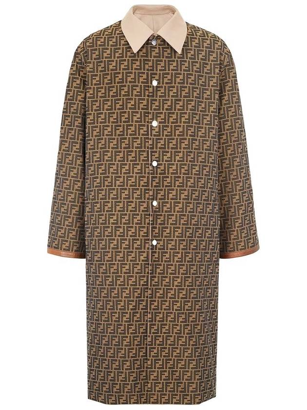 Fendi FF Logo Jacquard Reversible Trench Coat Beige
