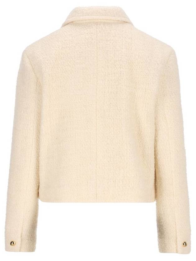 CELINE Chasseur Mohair Wool Tweed Jacket Vanilla