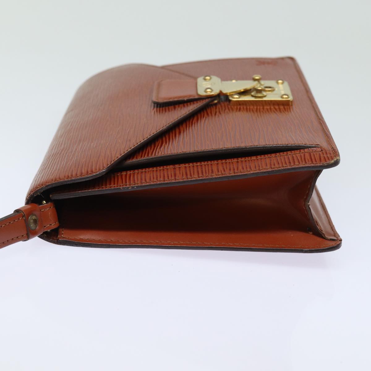 LOUIS VUITTON Epi Serie Dragonne Hand Bag Brown Zipang gold M52618 LV 82378
