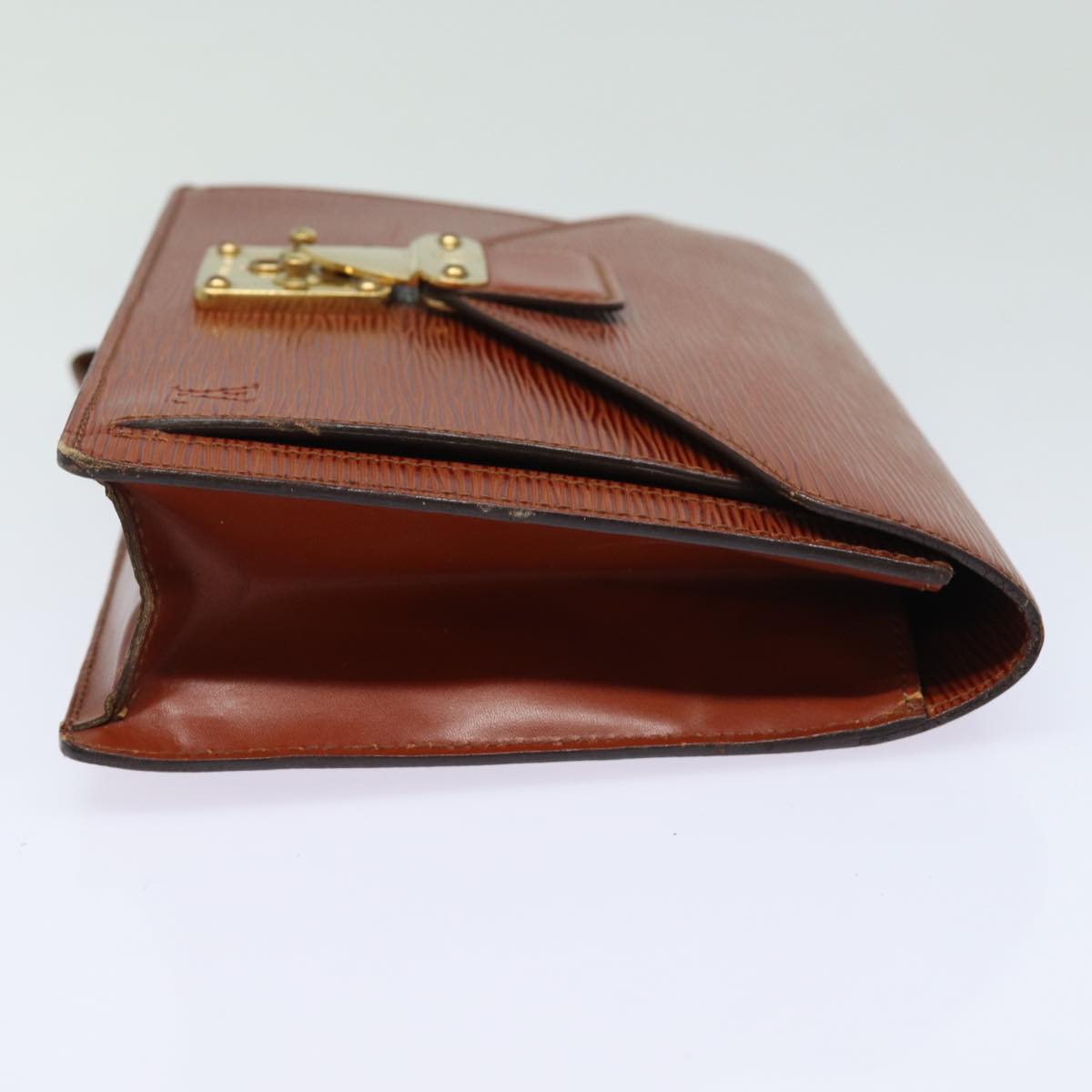 LOUIS VUITTON Epi Serie Dragonne Hand Bag Brown Zipang gold M52618 LV 82378
