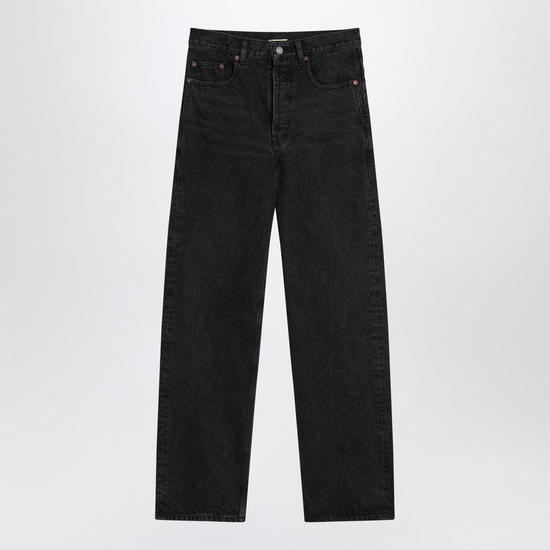 Saint Laurent Black Carrot-Fit Jeans With A Washed Effect Women