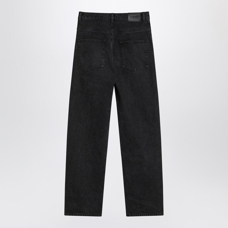 Saint Laurent Black Carrot-Fit Jeans With A Washed Effect Women