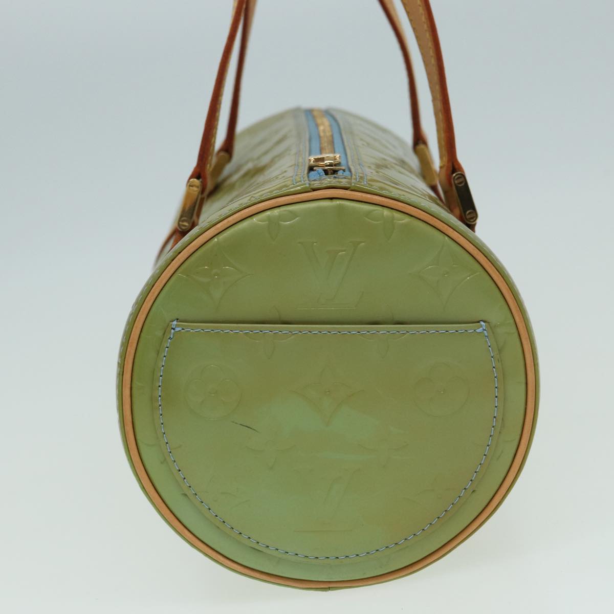 LOUIS VUITTON Monogram Vernis Bedford Hand Bag Baby Blue M91007 LV 82456