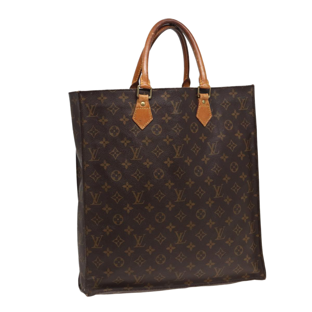 LOUIS VUITTON Monogram Sac Plat Hand Bag M51140 LV 82544