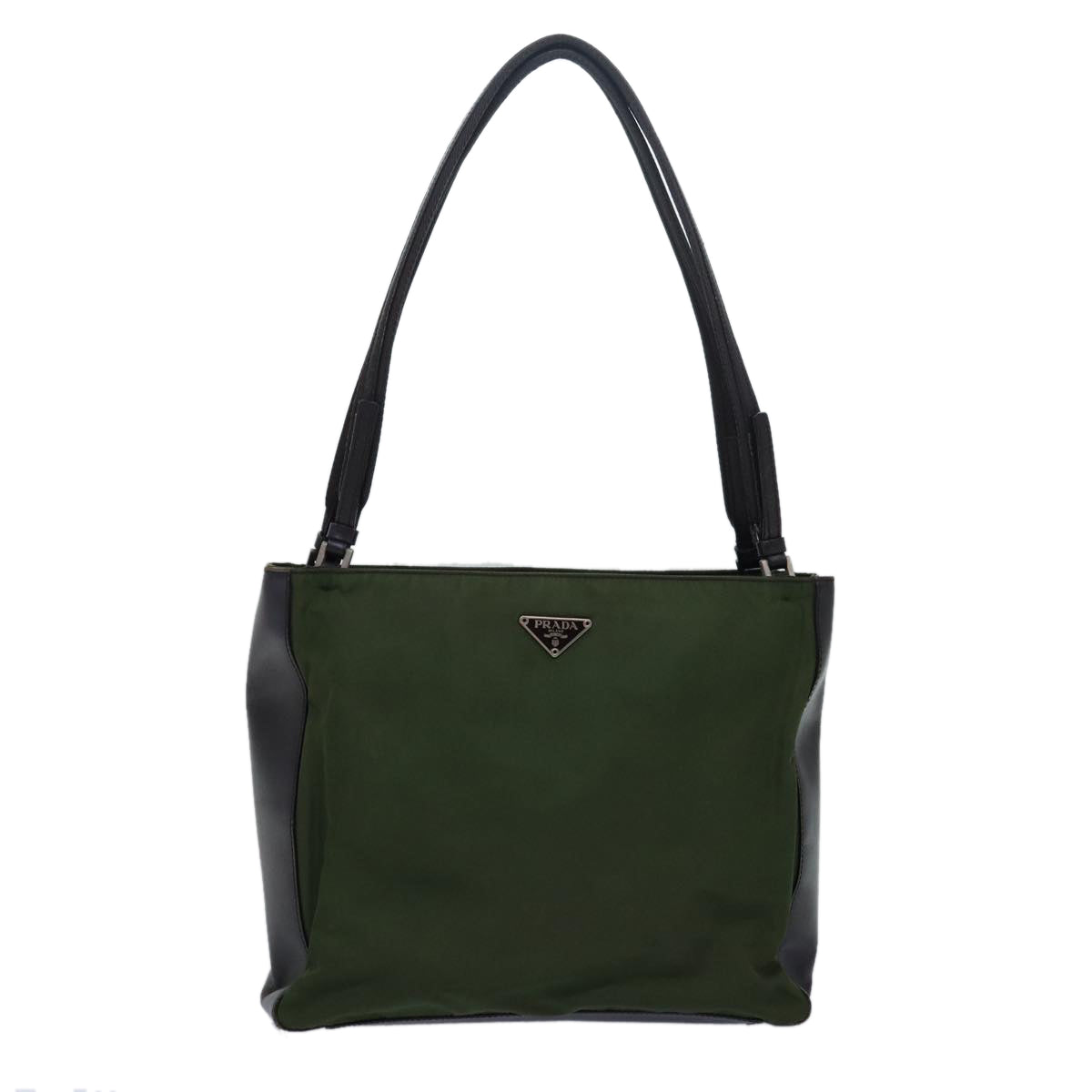 PRADA Shoulder Bag Nylon Leather Khaki Brown 82562