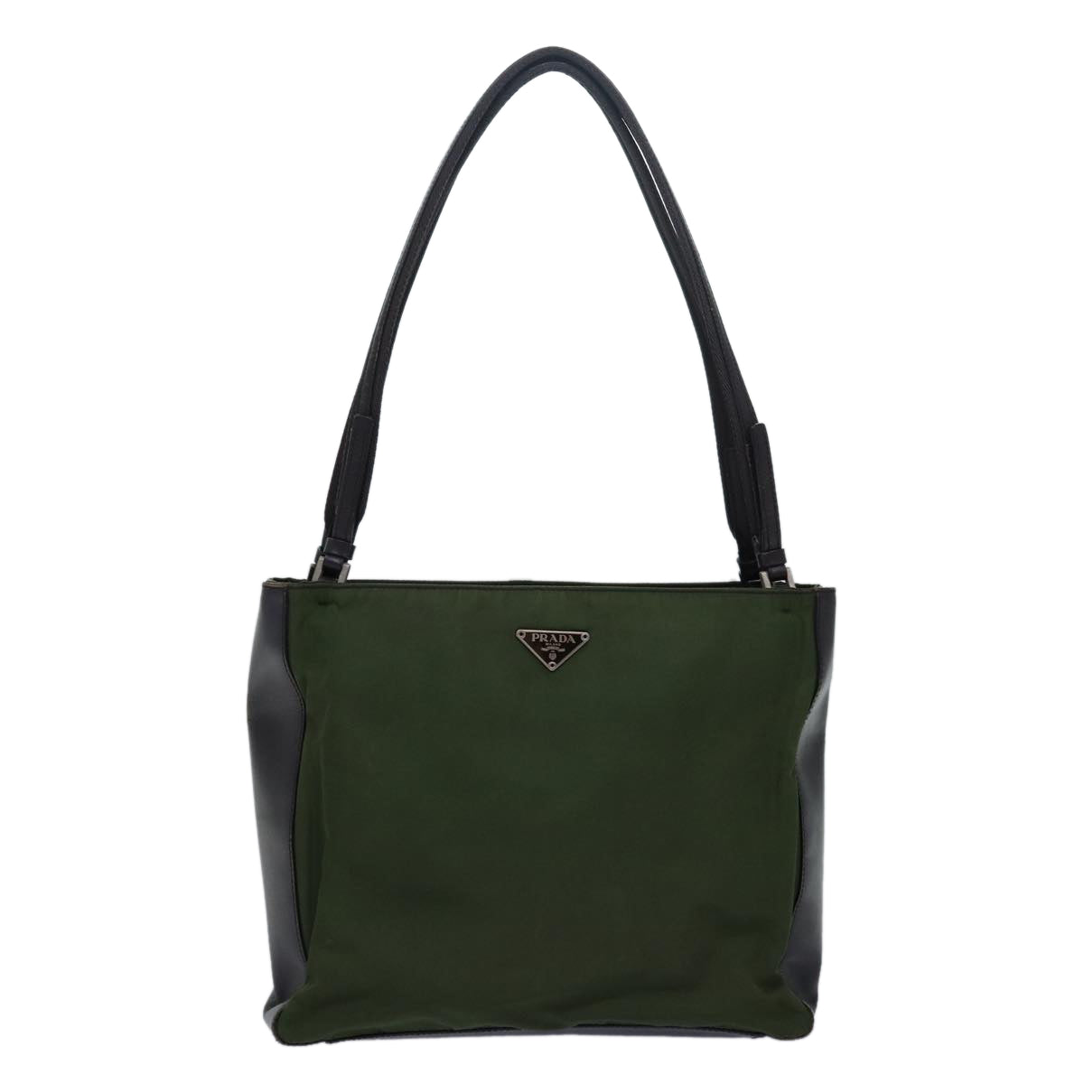 PRADA Shoulder Bag Nylon Leather Khaki Brown 82562