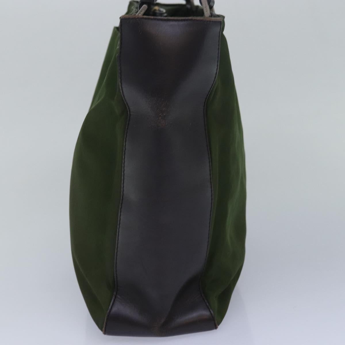PRADA Shoulder Bag Nylon Leather Khaki Brown 82562