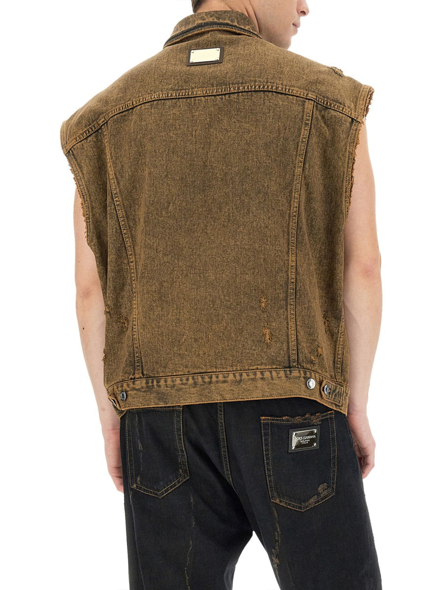 Dolce & Gabbana Men Denim Vest