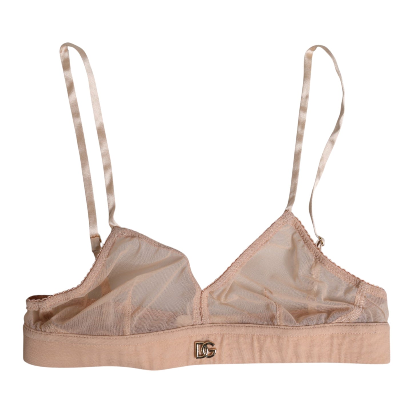 Dolce & Gabbana Powder Pink Nylon DG Logo Non Wire Bra Women's Underwear