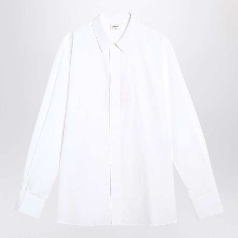 Saint Laurent White Cassandre Shirt In Cotton Men