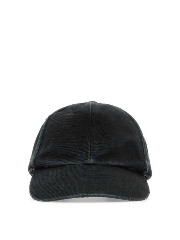 Saint Laurent Cassandre Cotton Ball Cap Black