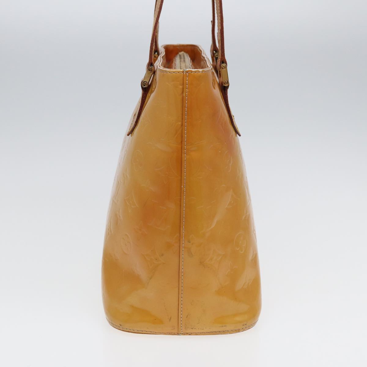 LOUIS VUITTON Monogram Vernis Houston Hand Bag Beige M91004 LV 83018
