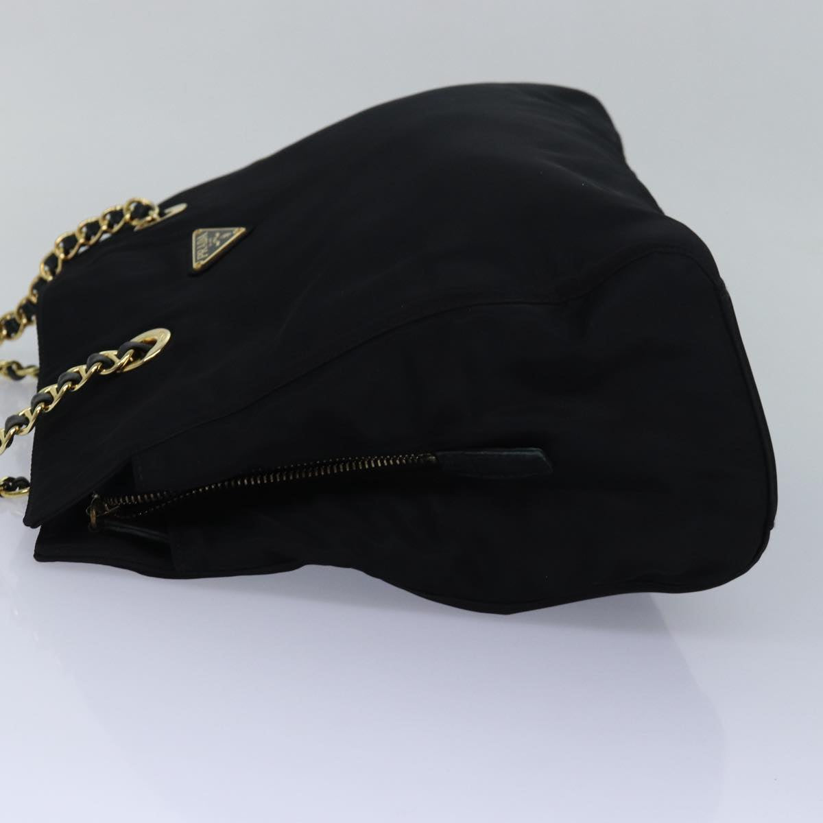 PRADA Chain Shoulder Bag Nylon Black 83280