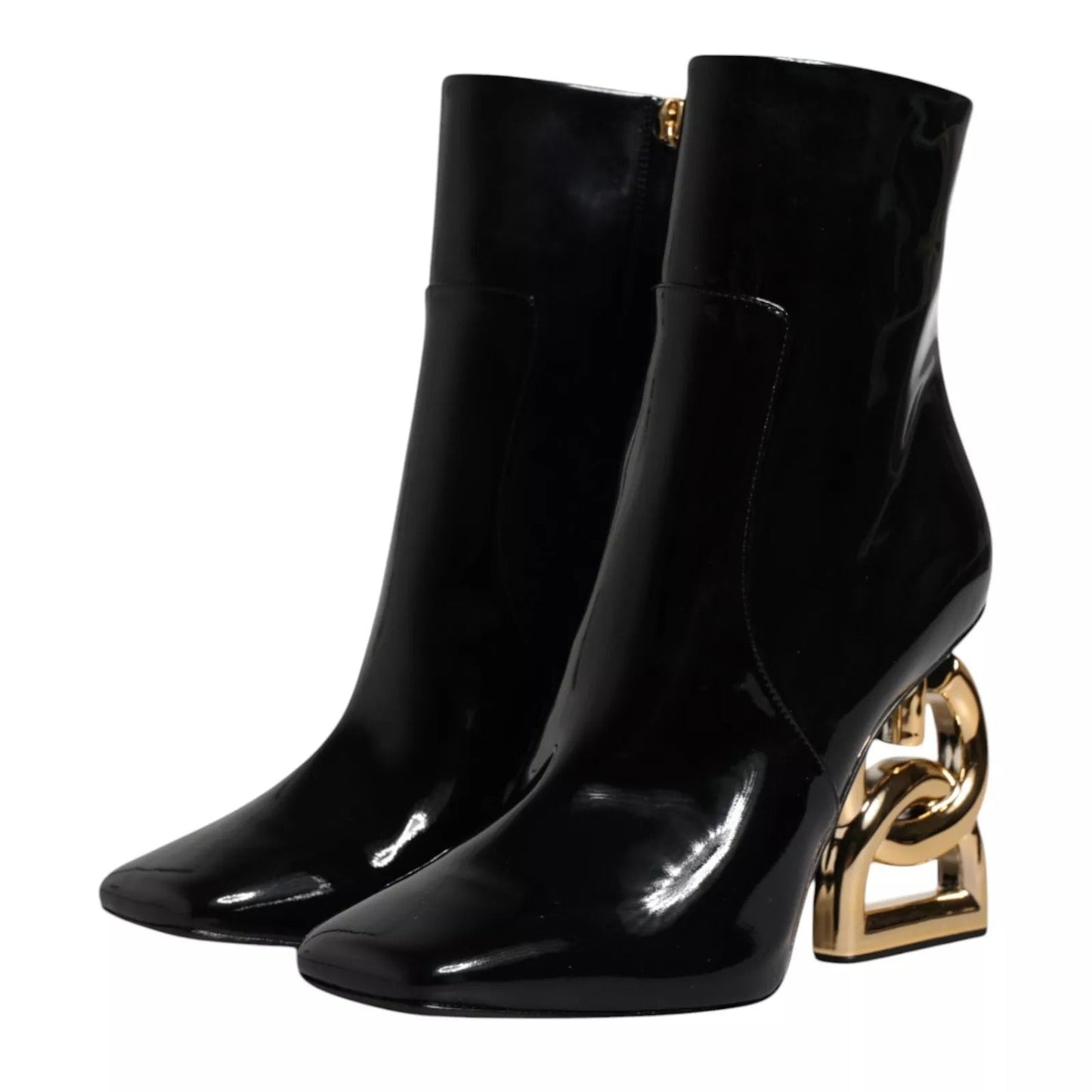 Dolce & Gabbana Black Jackie Leather Mid Calf Boots Women's Shoes