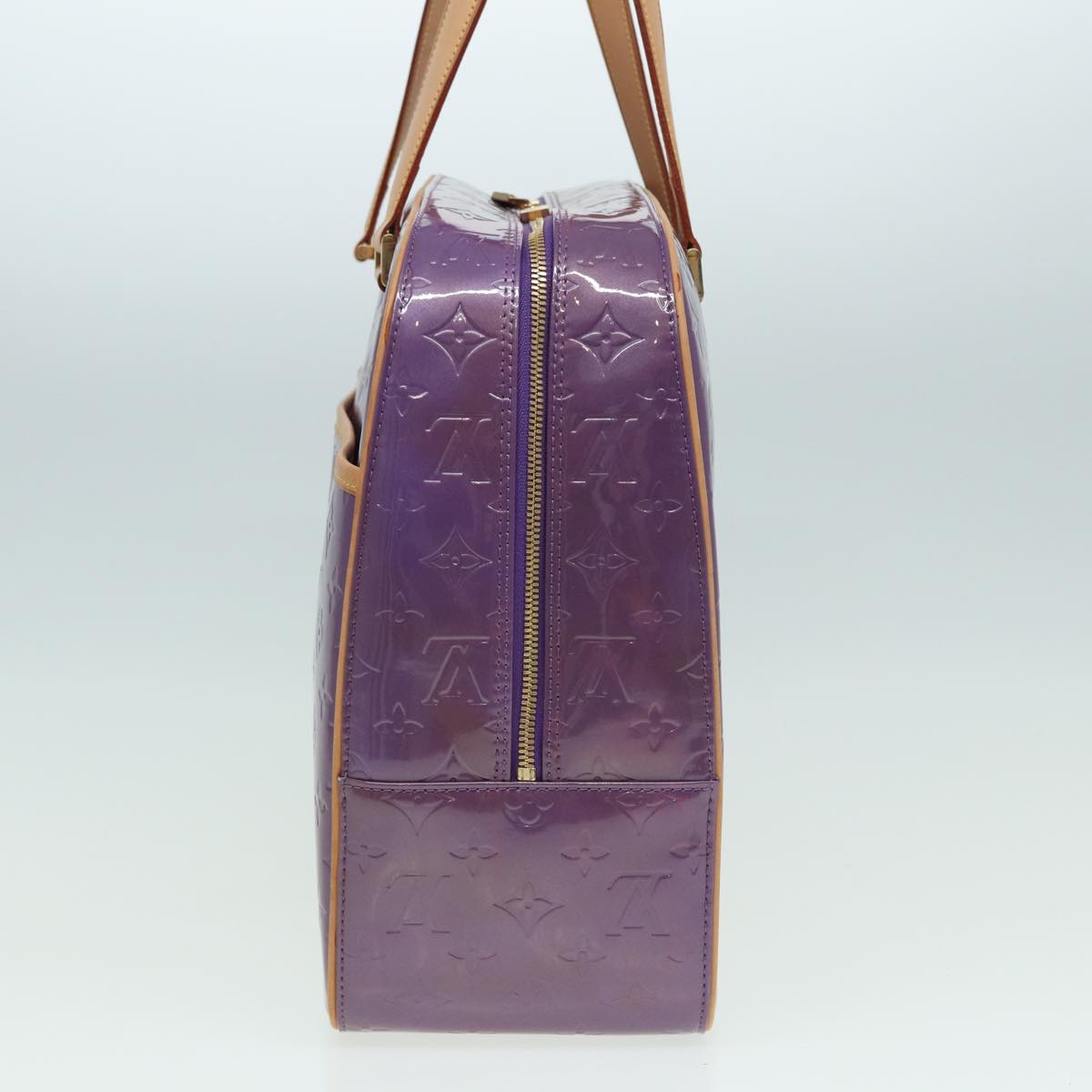 LOUIS VUITTON Monogram Vernis Sutton Hand Bag Purple Viole M91081 LV 83568