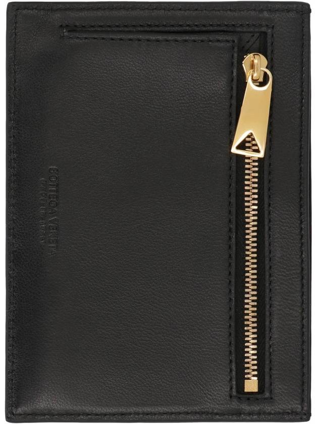Bottega Veneta Intrecciato Coin Pocket Leather Card Wallet Black