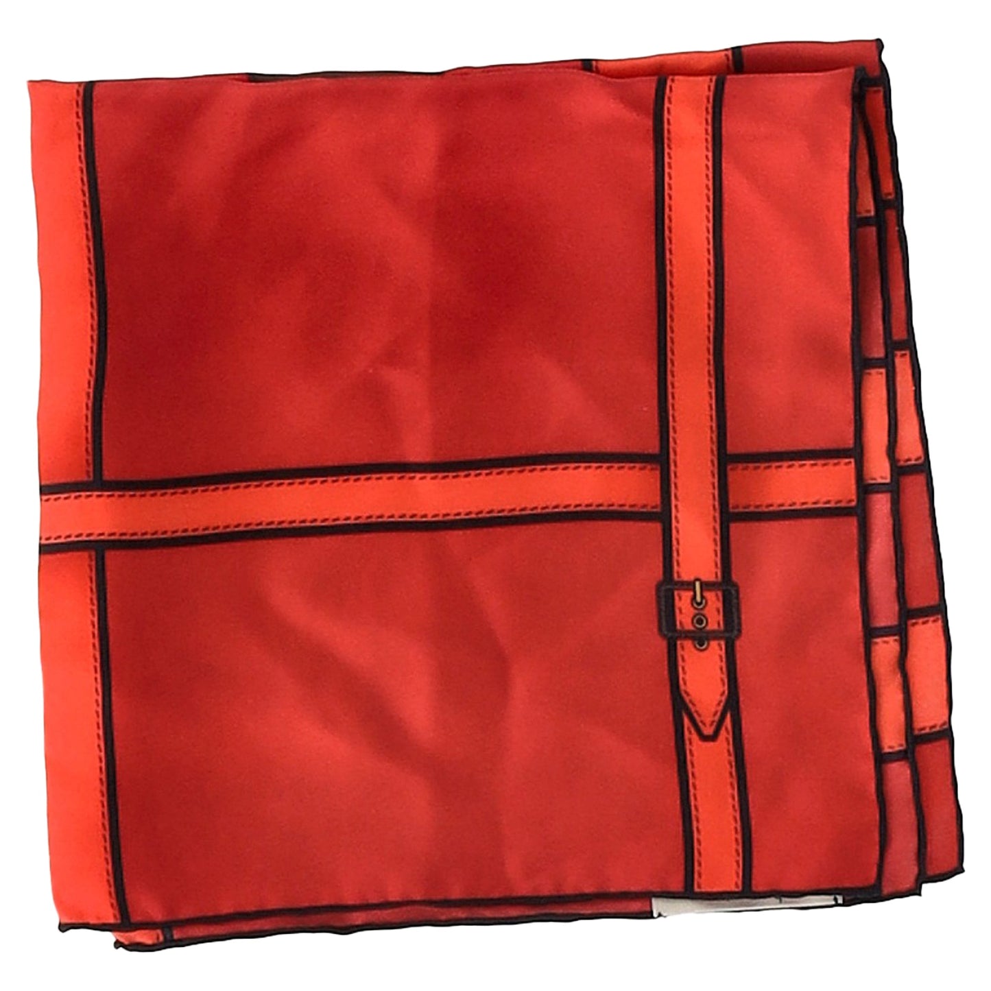 Burberry Buckle Print Scarf in Red Silk