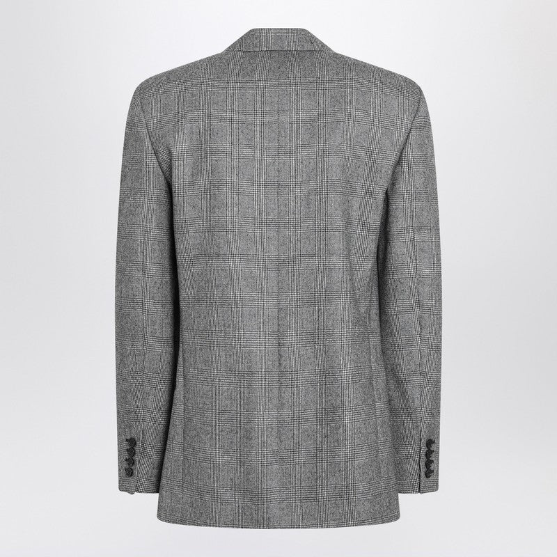 Saint Laurent Gray Jacket In Prince Of Wales Check Men