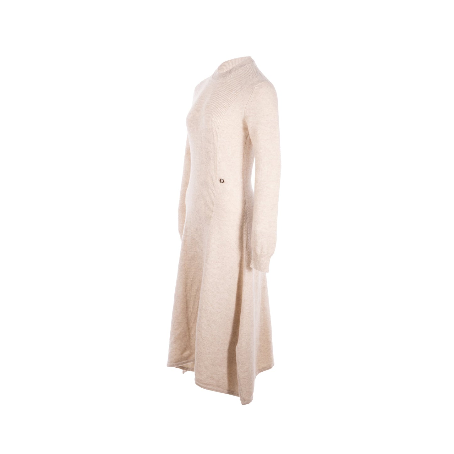 Hermes Size 36 Knit Robe Dress Cashmere Beige Glaise