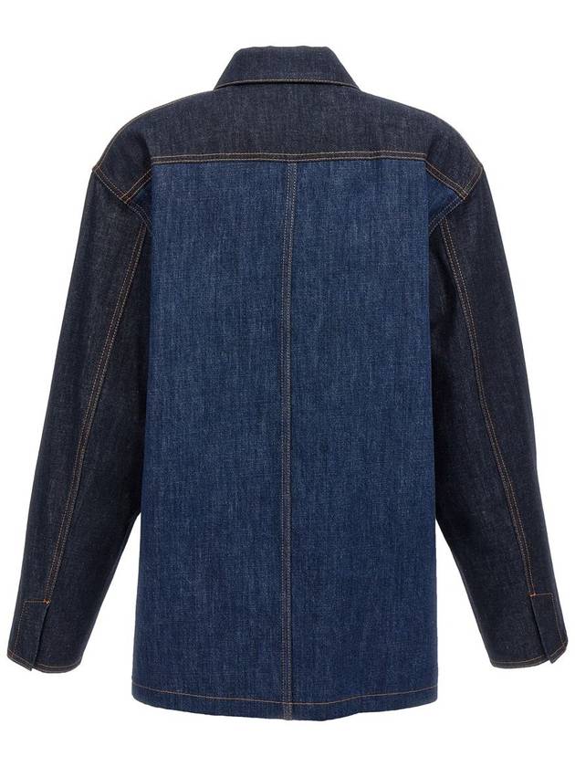 Fendi Two Tone Denim Jacket Blue