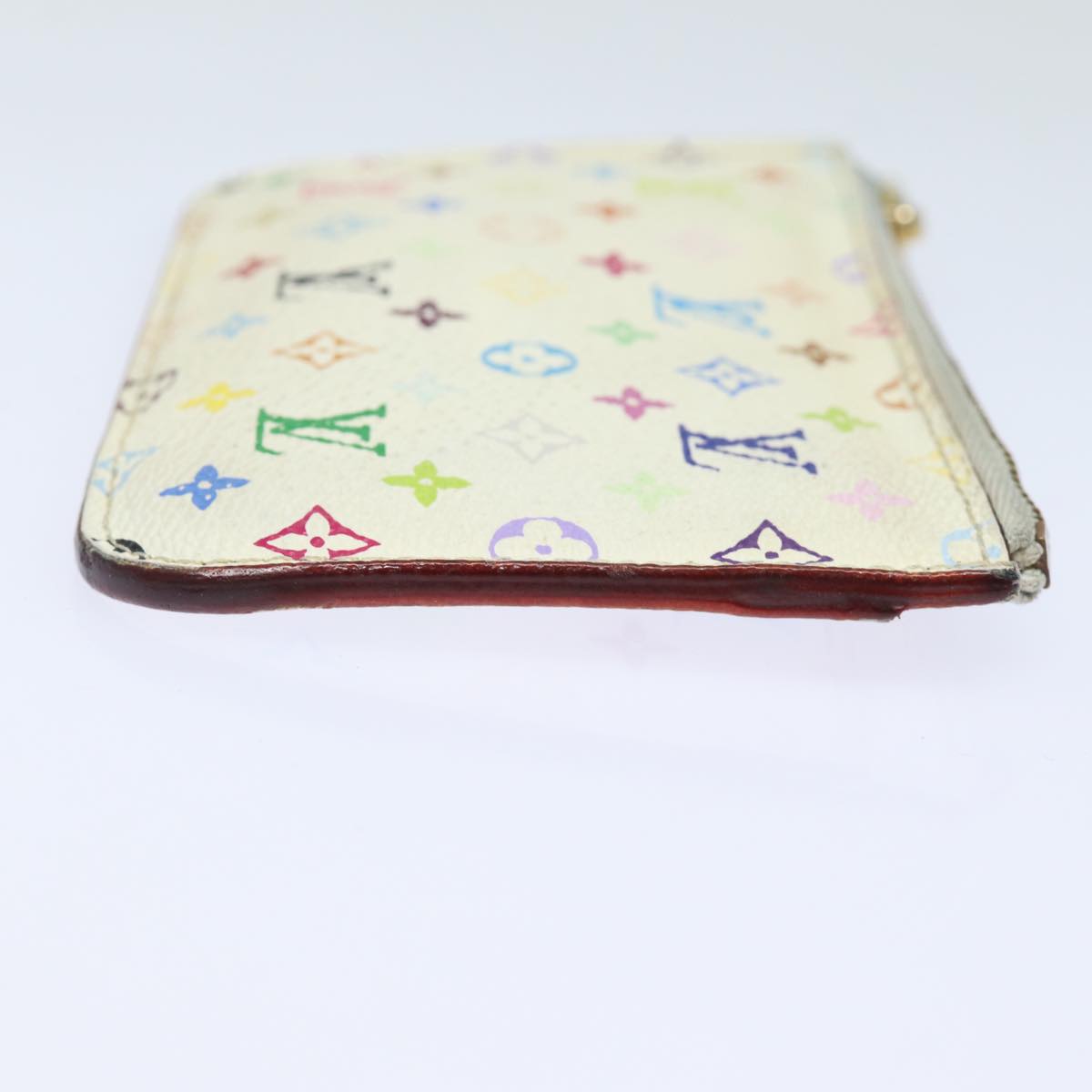 LOUIS VUITTON Multicolor Pochette ClesNM Coin Purse White M93734 LV 84075