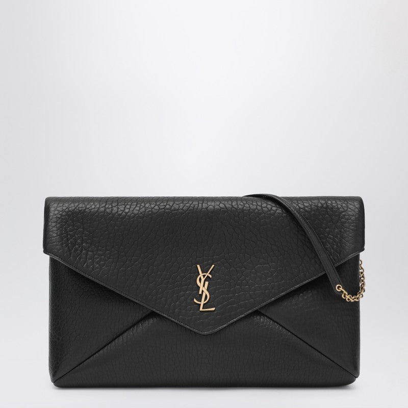 Saint Laurent Cassandre Xxl Black Envelope Bag With Chain Women