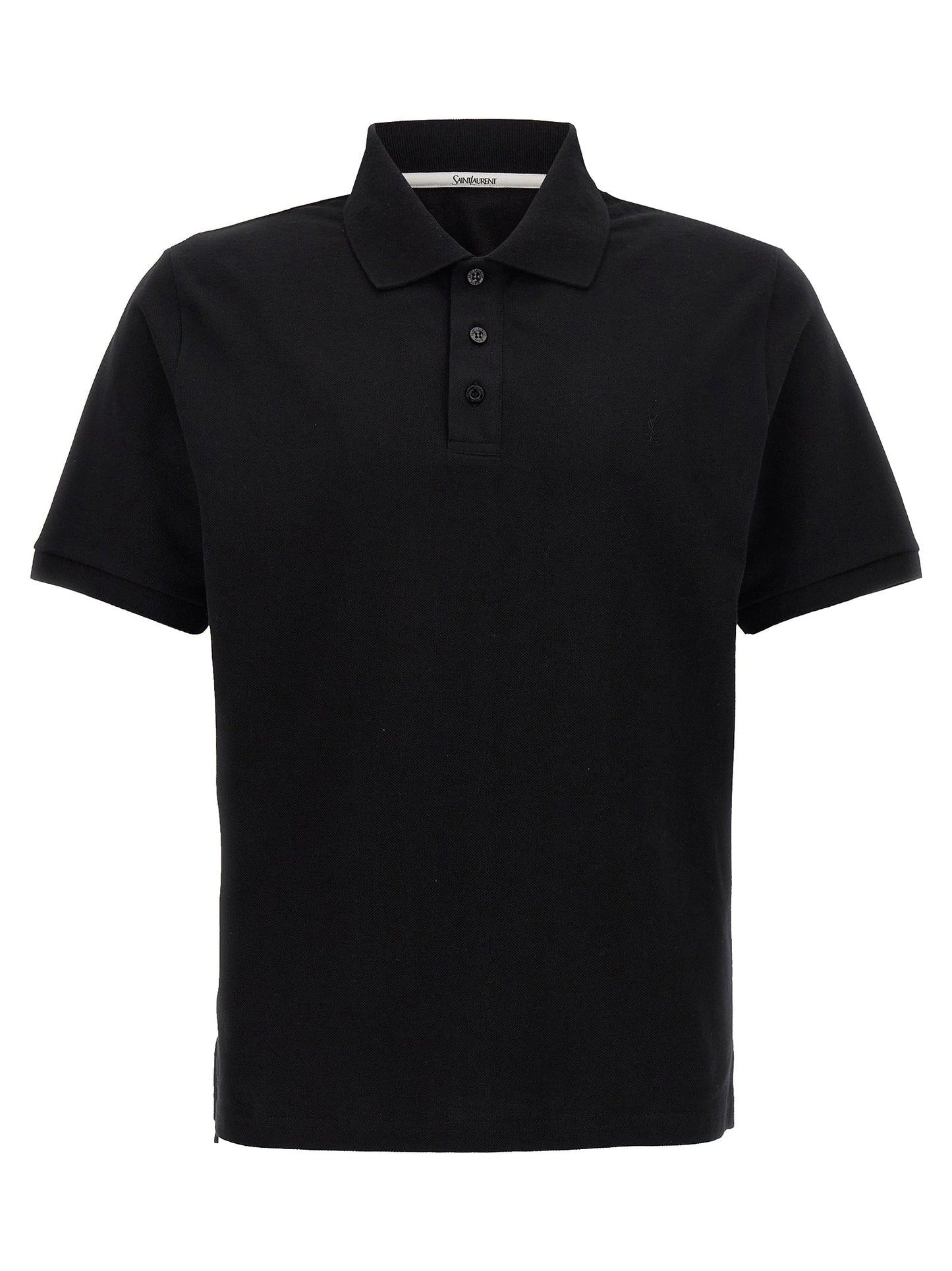 Saint Laurent Men Logo Embroidery Polo Shirt