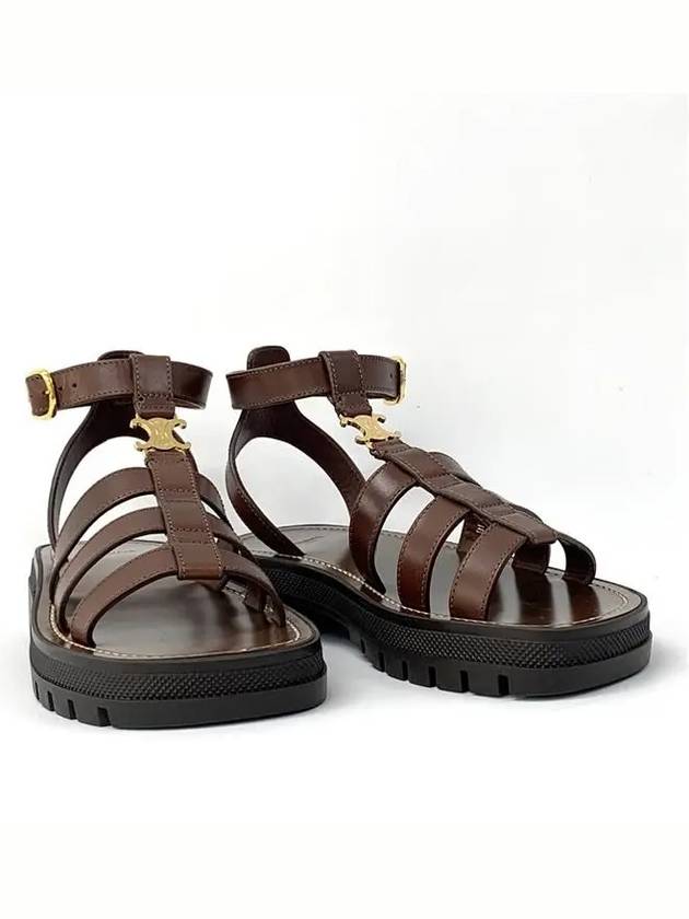 CELINE Clea Triomphe Gladiator Sandals Brown