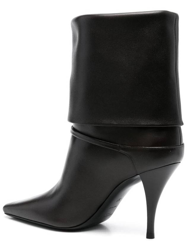 Saint Laurent Niki Leather Ankle Boots Eagle Brown