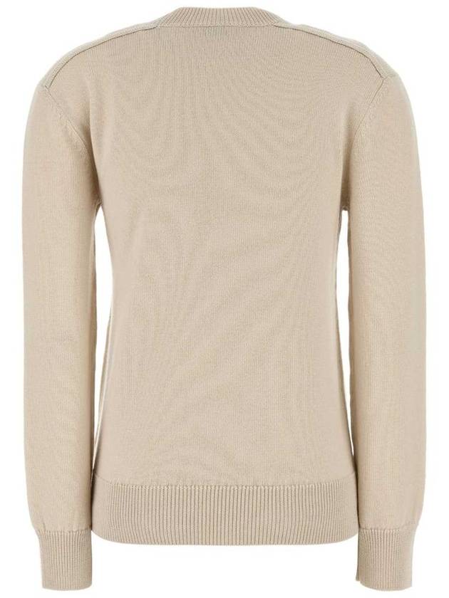 Burberry Check Label Wool Knit Top Nutmeg