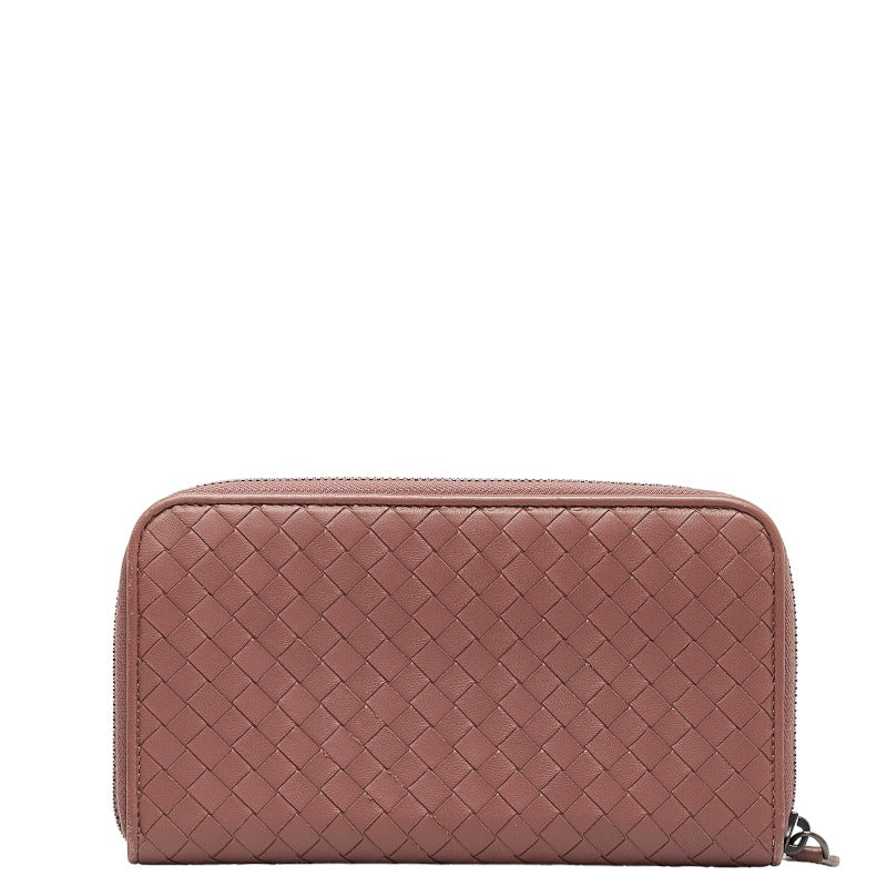 Bottega Veneta Intrecciato Long Wallet in Leather Salmon Pink Ladies