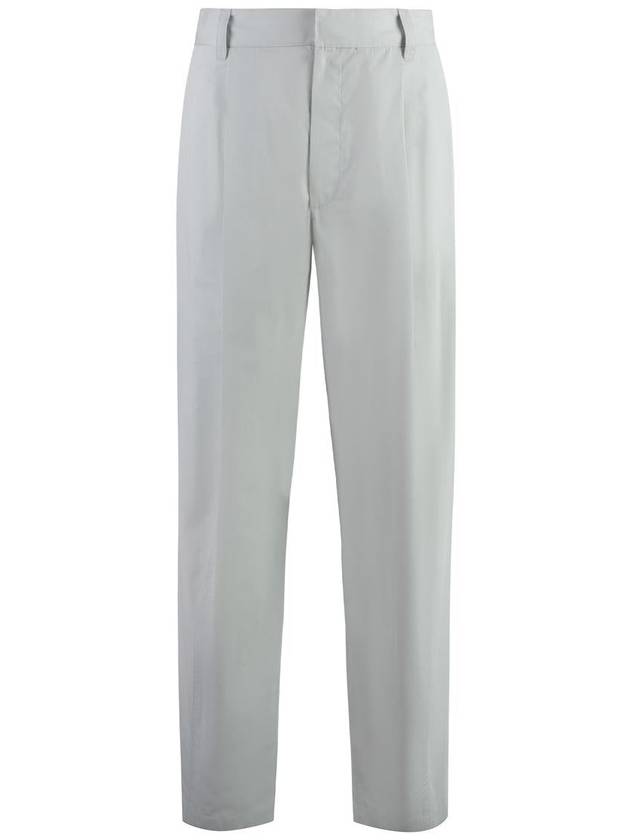 Bottega Veneta Cotton Silk Wide Leg Slacks Cloud